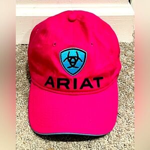 Ariat Womens Hat Ballcap One Size Adjustable Pink With Blue And Black Details